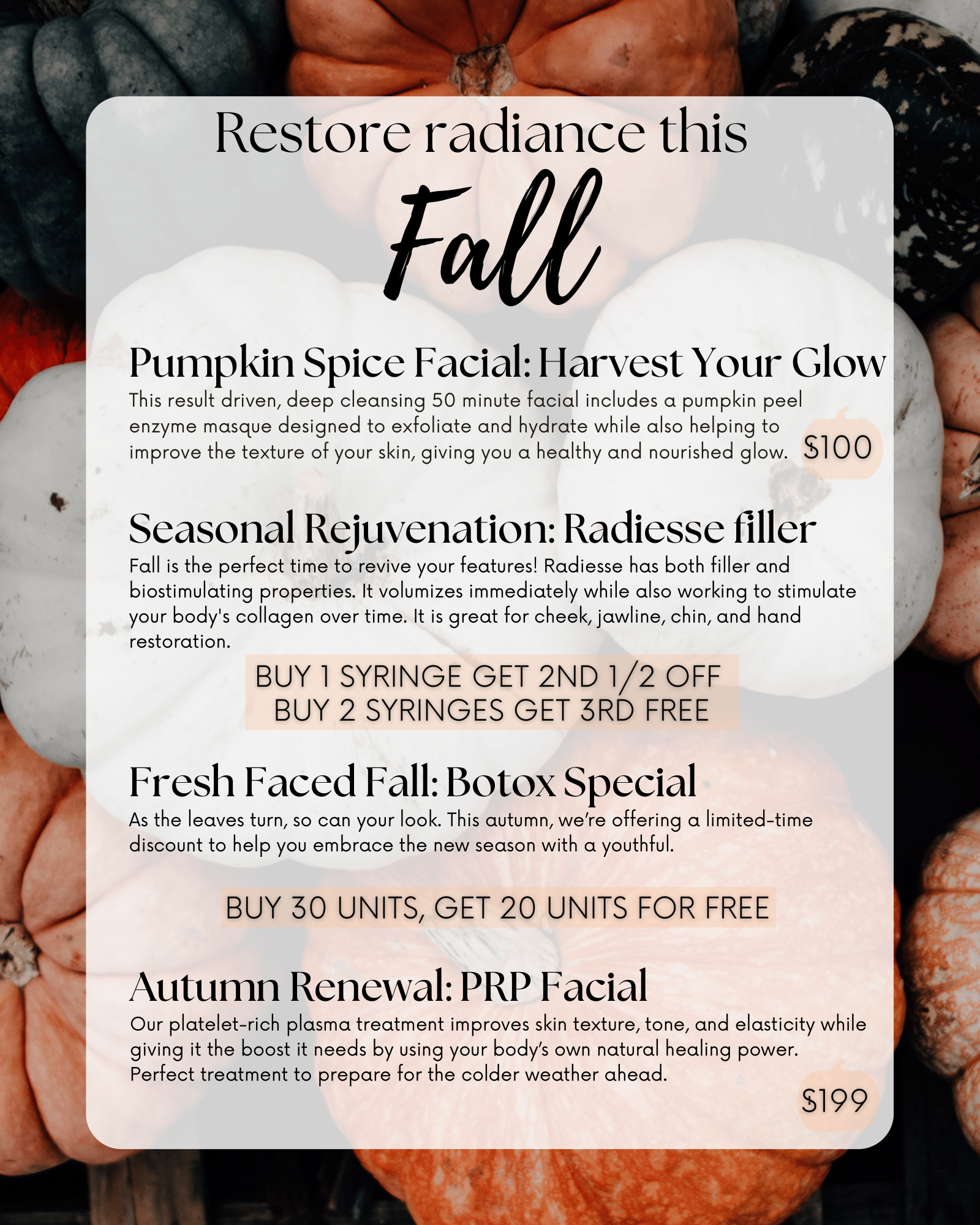 Fall Specials